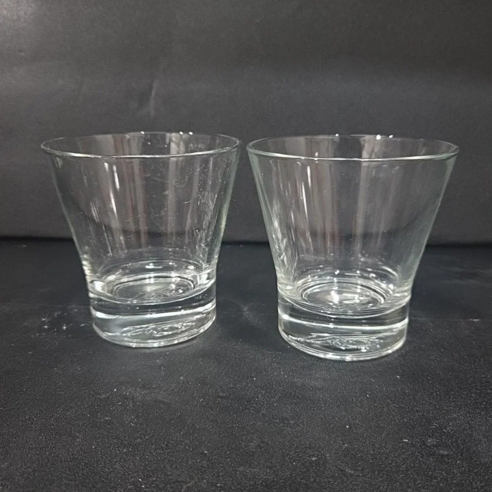 Crown Royal Tapered Whiskey Glasses, Set of 2, Embossed‎ Logo, Italian Barware